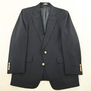 Vtg‎ USA Made Austin Reed 42R Navy Hopsack Gold Button Blazer Jacket Sport Coat
